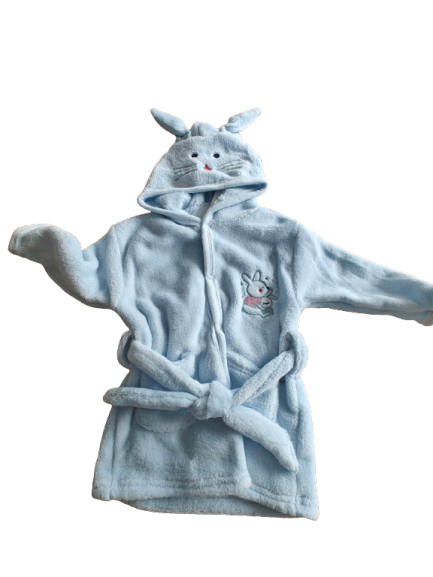 Badjas kids konijntje blauw