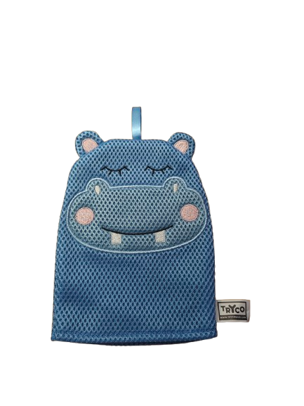 Washandje tryco blauw