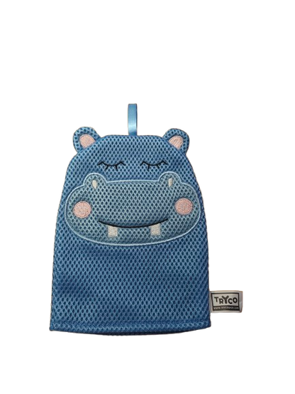 Washandje tryco blauw